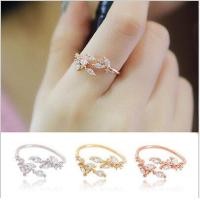 ราคา GMKUKU Douyinแหวนสไตล์เกาหลีสดปรับแหวนใบไม้แหวนแฟชั่นเครื่องประดับความงามหวาน (5106184890)