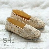 ราคา รองเท้าคัทชูลูกไม้ รองเท้าลายลูกไม้ แนะนำลดขนาดลง 1 ไซส์ (8181784275)