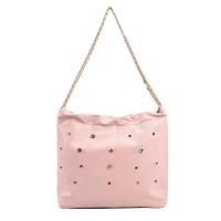 ราคา กระเป๋าสะพายไหล่แฟชั่นทรงถังแบบเรียบง่ายขนาดเล็กแบบพกพาดีไซน์ฝังเพชรขนาดใหญ่ (21171103594)