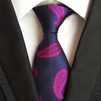 ราคา สีม่วงลาย Paisley ผู้ชายเนคไทธุรกิจ Jacquard โพลีเอสเตอร์กว้าง8ซม (19563699154)