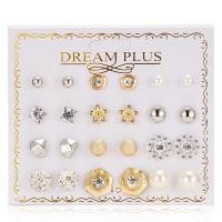 ราคา 12คู่ เซ็ตของต่างหูทองผสมกับรูปทรงหลากหลายเช่นเพทายสี่เหลี่ยมเพชรรูปหัวใจหมีและต่างหูผีเสื้อ (21126645662)