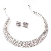 ราคา Honnyzia Shop LALANG New Women Crystal Rhinestone Jewelry Necklace 5 rows Crystal and Earrings (19642717794)