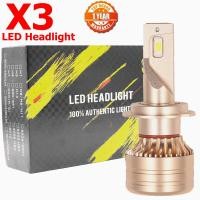 ราคา X3 H7 headlight kit Fog Light H1 H3 880 881 H4 H8 H9 H11 H16JP 9005 9006 9012 5202 PSX24 PSX26 Car LED Lamp LED Headlights Bulb (10231984033)
