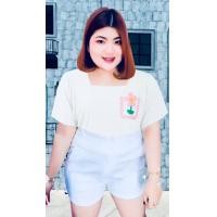 ราคา เสื้อยืดคอเหลี่ยมสาวอวบ ทรงสวยผ้ายืด (20001983238)