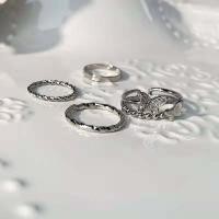 ราคา เวอร์ชั่นเกาหลีของคนดังสุทธิ ins สี่ชิ้นแหวนบุคลิกภาพฮิปฮอปพังก์แหวนผีเสื้อเปิดนิ้วชี้ปรับแหวนสนับมือลมเย็นโพรง ins เหล็กไทเทเนียมผู้ชายและผู้หญิง MSBN163 (12857975155)