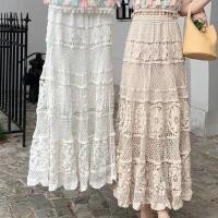 ราคา ชุด Midi A Line สำหรับลุคกระชับสัดส่วน เอวยางยืดรูป ประจบถักโครเชต์และดีไซน์ลายโปร่ง (20842698062)