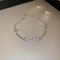 ราคา DREJEW สร้อยข้อมือสองชั้นรูปโบว์เพทายสีชมพูสร้อยข้อมือแฟชั่นสุดหรูสวยงามสร้อยข้อมือคุณภาพสูงอเนกประสงค์สำหรับผู้หญิง (19715329636)