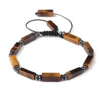 ราคา Natural Stone Tiger Eye Bracelet 4x13mm Retangle Agates Turquoises Quartz Beads Bracelets Adjustable for Men Women Yoga Jewelry (19885658945)