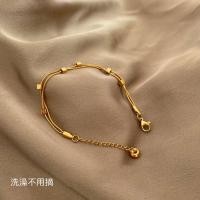 ราคา กำไลสี่เหลี่ยมจัตุรัสคู่สามมิติทำจากเหล็กไทเทเนียมนำโชคเล็กกระดูกงูสัมผัสขั้นสูงสร้อยข้อมือข้อเท้าสำหรับห้องชุดแบบเรียบง่าย (20193820399)