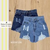 ราคา พร้อมส่ง BabarryJeans กางเกงยีนส์ขาสั้น ใหม่ เอวสูง ขาดเยอะ สียีนส์เข้มฟอก สียีนส์อ่อน (19806433562)