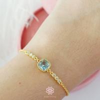 ราคา Rosenmarry ข้อมือพลอยโทปาส เรือนเงินแท้925ชุบทอง เครื่องประดับอัญมณี แหวนพลอยเสริมดวงจัดส่งฟรี RB024 (20960799036)