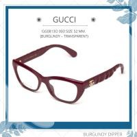 ราคา กรอบแว่นตา GUCCI รุ่น GG0813O 003 SIZE 52 MM BURGUNDY TRANSPARENT (18294177740)