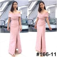 ราคา ชุดราตรี เดรสยาวอกไขว้ใหญ่ เปิดบ่าผ่าหน้า เนื้อผ้าทอลายดอก ดีงาม สวยแบบไม่ต้องพูดเยอะ Premium Quality (18880155945)