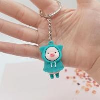 ราคา Car Key Pendant Piggy Key Charm Milk Piggy Key Charm Key Charm Key Ring Cartoon Keychain Raincoat Pig Keychain (19986544733)