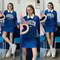 ราคา เซทเสื้อคอกลมแต่งปก ทรงแขนยาวสไตล์ sweater มาพร้อมกับกระโปรงสั้นทรงสอบ ชุดเซต ชุดเซ็ท Yunaka (21069451299)