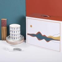 ราคา JH SHOP ชุดจานชามเซรามิค สไตล์ญี่ปุ่น จานลายเซรามิคกระเบื้อง 16ชิ้น NO Z50 (20685533905)