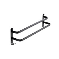 ราคา ราวแขวนผ้าขนหนูอะลูมิเนียมที่แขวนผ้าขนหนูด้านสีดำด้านที่จำเป็นที่แขวนผ้าขนหนูไม่เจาะที่ใส่ยึดติดผนังผ้าเช็ดตัวสำหรับแขกที่แขวนผ้าขนหนูที่แขวนผ้าขนหนูผ้าเช็ดตัวมี2ตะขอแขวนผ้าเช็ดตัวที่แขวนผ้าขนหนูสำหรั