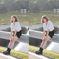 ราคา เสื้อนักศึกษา ขาวโอโม่ ขาวนวล ไม่มีสาบหลัง เสื้อเชิ้ตแขนสั้นสีทึบ (18666851131)