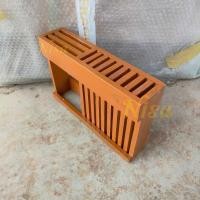 ราคา ที่เก็บมีด ที่เสียบมีดไม้สัก ขนาด 7x30x20 ซม เสียบได้ทั้งมีดขนาดใหญ่ และ ขนาดเล็ก สีย้อม ส้มอิฐ (19626013492)