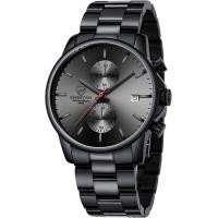 ราคา GOLDEN HOUR Fashion Business Mens Watches with Stainless Steel Waterproof Chronograph Quartz Watch for Men Auto Date BlackRed (19294366590)