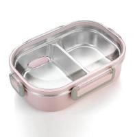 ราคา กล่องข้าวสแตนเลส 2 ช่อง ฝาปิดสูญญากาศ Food storage box กล่องอาหารกลางวันเบนโตะ Bento Box กล่องอาหารกลางวันเก็บความร้อน กล่องข้าวกลางวัน แบบพกพา (1020494079)