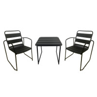 ราคา SUMMER SET ชุดโต๊ะสนาม 2ที่นั่ง CHARCOAL โต๊ะ 50x50x50 ซม เก้าอี้ 58x60x83 ซม สีดำ (16697142245)
