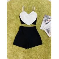 ราคา ต้อนรับวาเลนไทน์ เซ็ต2ชิ้นหัวใจผ้าโรเชช ผ้าเทพ เสื้อเสริมฟองน้ำ ใส่ซิปดึงยางหลัง กางเกงดึงยางซิปหลัง (17597056782)