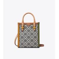 ราคา Outletแท้100 กระเป๋าสะพายพร้อมส่ง T Monogram Colorblock Jacquard Mini Tote (17142654880)
