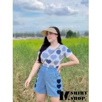 ราคา เสื้อสาวอวบเสื้อไหมพรมสาวอวบ ไหมพรมหัวใจ เสื้อแฟชั่นสาวอวบ (15923046936)