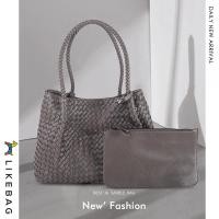 ราคา LIKEBAG กระเป๋าสะพายหนังสานความจุขนาดใหญ่พร้อมสายสะพายยาวกระเป๋าช้อปปิ้งสบาย ๆ สำหรับผู้หญิงกระเป๋าสาน (9559979652)