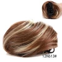 ราคา Synthetic Short Straight Claw Clip on Hair Bun Elastic Band Messy Chignon Hair Extension Hairpiece For Women and Kids (13863798154)