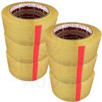 ราคา Tiger Tape แบบแพ็ค 1แพ็คมี6ม้วน เทปกาวOPP แบบใส เหนียว แน่น หนึบ กว้าง2นิ้ว ยาว100หลา หนา45ไมครอน ของแท้100 เทป เทปใส ราคาถูก (18689927849)