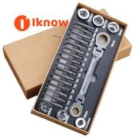 ราคา I Know ชุด23ชิ้น Original Universal Multi Function Ratchet Wrench Socket Set Wrench Set Flexible Head Ratchet Double Socket Wrench Socket Screwdriver Bit Special Tools For Auto Repair (16800452487)