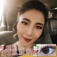 ราคา คอนแทคเลนส์ รุ่น Tiara ยี่ห้อ Pretty doll ตาโต มีสี เทา ตาล สายตาปกติ (17435164902)