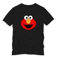 ราคา เสื้อยืดแขนสั้น ผ้าฝ้าย พิมพ์ลาย Sesame Street ELMO สีดํา สําหรับผู้ชาย ET56WRE27159 (18039838027)