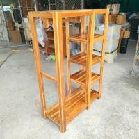 ราคา ราวแขวนผ้า แบบตู้ ชั้นเก็บเสื้อผ้างานไม้สัก กว้าง 100 ลึก 42 สูง 143 ซม งานไม้สักแท้ สีเคลือบใส (19654187247)