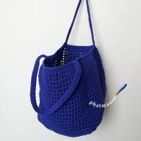 ราคา pmncrochet New2023 กระเป๋าถักสะพายไหล่ ลายตาข่าย ทรงสี่เหลี่ยมคางหมู พร้อมส่ง (19897650010)