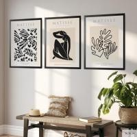 ราคา ภาพ Matisse ตกแต่งบ้าน เซต 3 ภาพ พร้อมกรอบดำ รับประกันคุณภาพด้วยเทคนิคจากประเทศอิตาลี (19418144157)