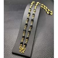 ราคา สร้อยคอทองประดับนิลดำ ฝาครอบดอกพิกุล สวย ยาวสวมหัวได้ ยาว 24 น้ิว N0842 N0414 (1259966931)