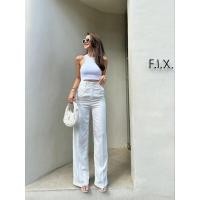 ราคา Promthong กางเกงขายาวเอวสูงลายทาง ทรงขากระบอก Yolanda Stripeลายทาง ลายริ้วเล็กทรงสวย (17715146219)