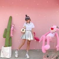 ราคา พร้อมส่ง กระโปรงหนังแก้วโฮโลแกรม (7810348770)