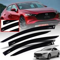 ราคา กันสาดประตู คิ้วกันสาด รุ่น มาสด้า 3 MAZDA 3 ปี 2020 2021 สีดำเงา โลโก้ MAZDA 3 สีขาว 4 ชิ้น (9892168468)
