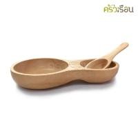 ราคา ไม้ ถ้วยน้ำจิ้ม 2 หลุม ช้อน (21372761181)