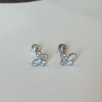 ราคา Suwann na shop ต่างหู ต่างหูเงินแท้ ต่างหูเพชร จิว จิวเงินแท้ จิวผีเสื้อเพชร (21378170151)