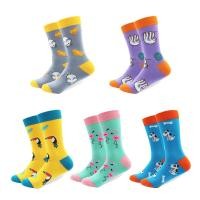 ราคา 5 Pairslot Mens Funny Colorful Combed Cotton Socks Novelty Pattern Long Tube Crazy Wedding Skateboard Socks for Men No Box (11845476785)