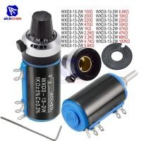 ราคา WXD3 13 2W Wirewound Potentiometer Resistance 100R 470R 1K 4 7K 10K 22K 47K 100KΩ Ohm 10 Turn Precision Dial Potentiometer Knob Guitar Bass Accessorie (19672139719)