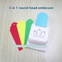ราคา 3 In 1เครื่องเจาะกระดาษลายนูนแบบเครื่องพิมพ์ฉลากรูเจาะกระดาษลายนูนเครื่องเจาะพลาสติกเครื่องเขียนออกแบบทรงกลม สี่เหลี่ยมจัตุรัส แหลมเครื่องมือสร้างสรรค์ DIY สำหรับคั่นหน้าบัตรของขวัญโรงเรียนทำด้วยมือ (