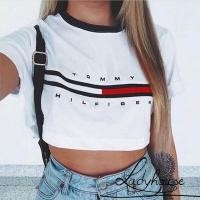 ราคา LD Women Crop Tops NEW Fashion Summer Casual Short Sleeve Simple Casual Crop Tops (16522315184)