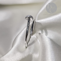 ราคา แหวนตะปู ฝังเพชร Swiss ชุบทองคำขาว (17756497301)