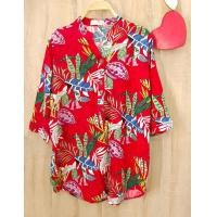 ราคา เสื้อฮาวายตัวยาว คอจีน แขนสามส่วนติดกระดุม ผ้าสปัน (13645097243)